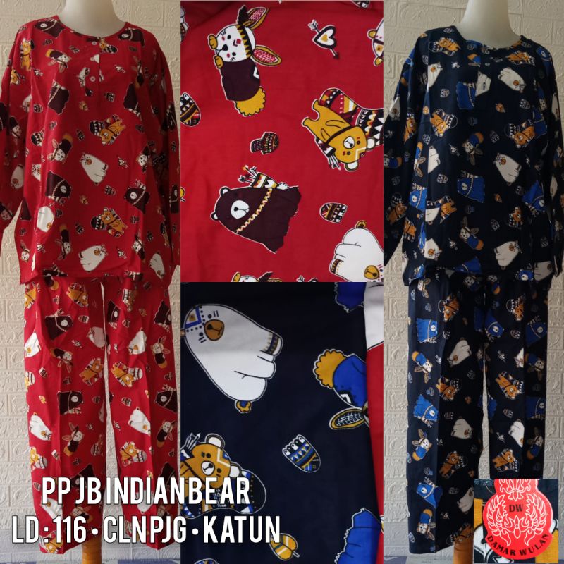 DAMAR WULAN PP Jumbo Setelan Celana Panjang Baju Tidur Jumbo Piyama Jumbo Katun