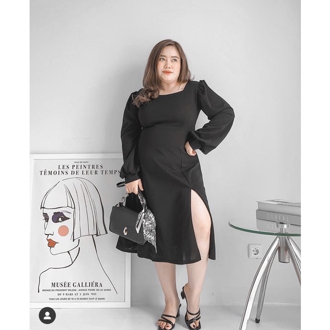 Emily Dress // Dress Lengan Panjang Dress Wanita Lengan Panjang Dress Hitam Bigsize Dress Petite Dress Kerja