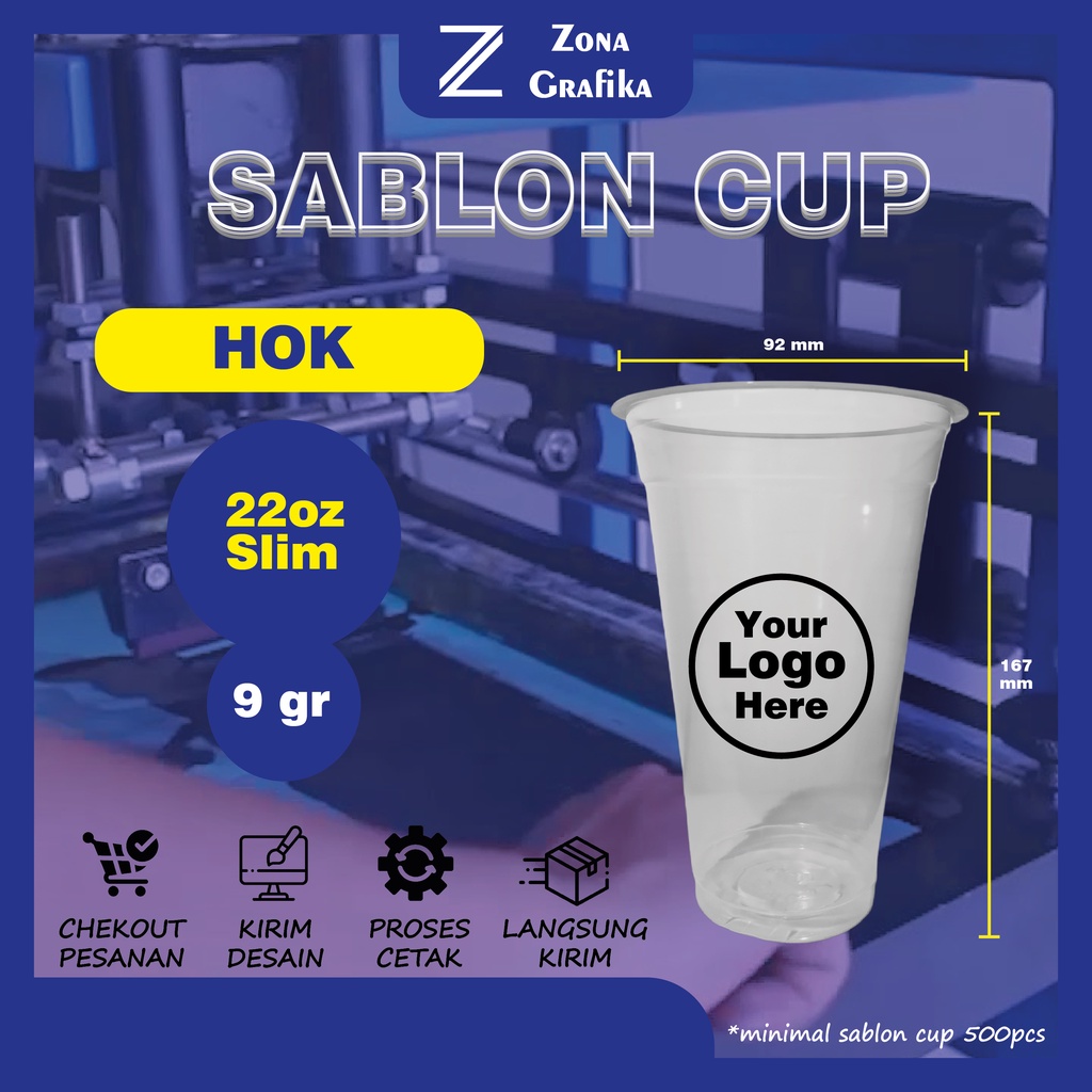 Sablon Cup HOK 22oz Slim