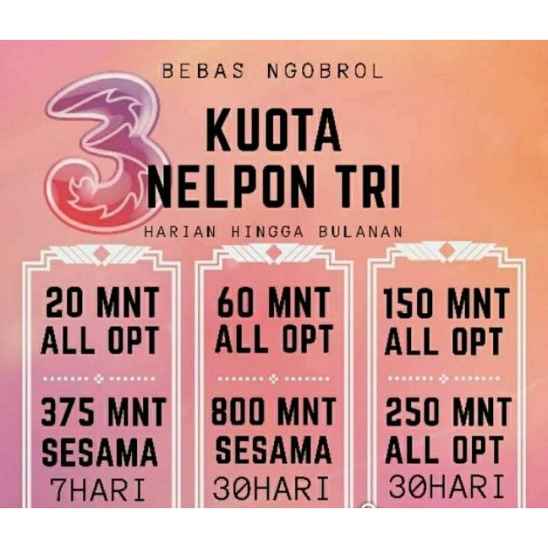 Paket Nelpon & SMS  Tri
