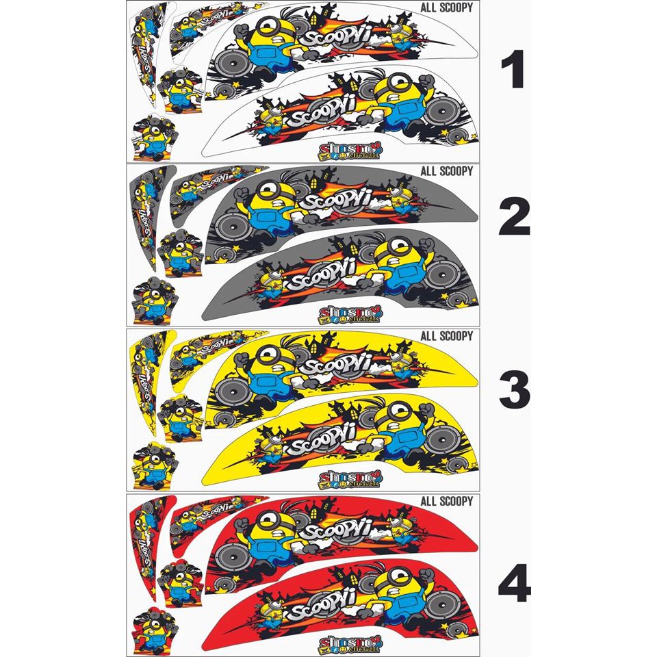 STRIPING SCOOPY BARU MINIONS