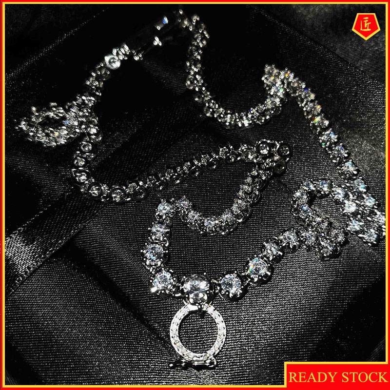 [Ready Stock]Zircon Universal Necklace 18K Platinum High-End Jewelry Pendant