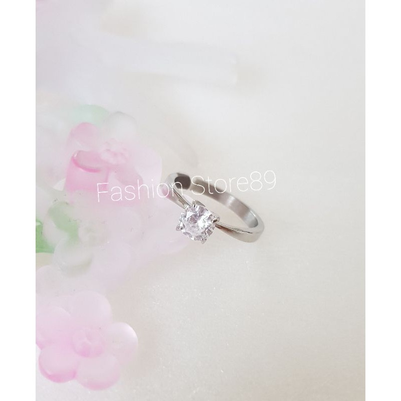 ready cincin Titanium silver Antikarat fashion couple single titanium white bestseller antiluntur