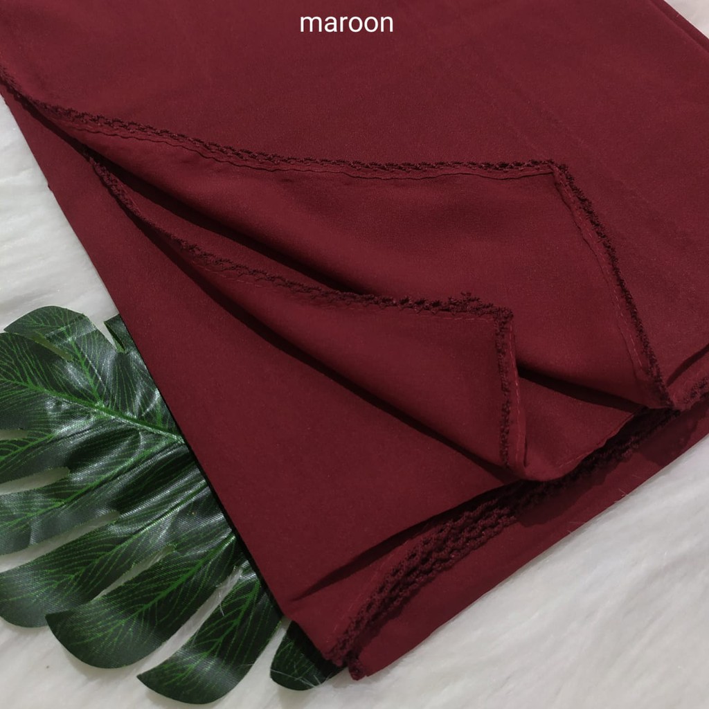 Termurah Pashmina Diamond Lace Picot  / Pasmina Crochet / Pasmina Lace Azara-Maroon