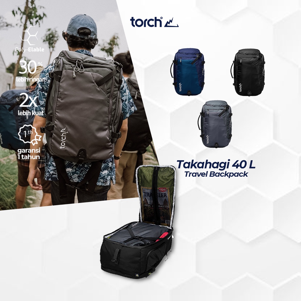 TORCH Depok Tas Ransel Travel Backpack Takahagi 40L