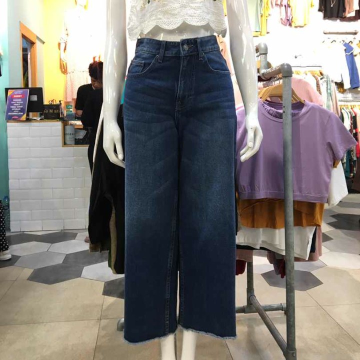 #022 ZARA KULOT JEANS 7/9 IMPORT RAWIS EXTRA JUMBO LIGHT BLUE