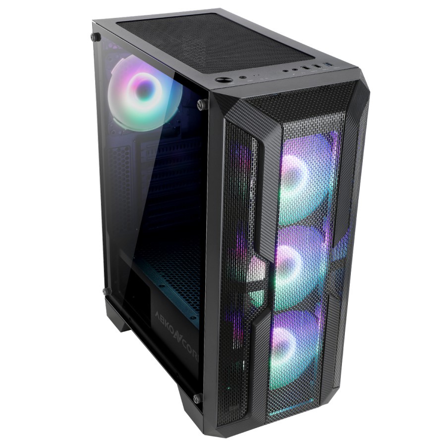 Casing Abkoncore Helio 250X H250X FREE 4 FAN Gaming PC Case