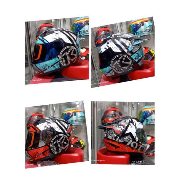 KYT R10 SERI 3 RED DAN AQUA PAKET GANTENG