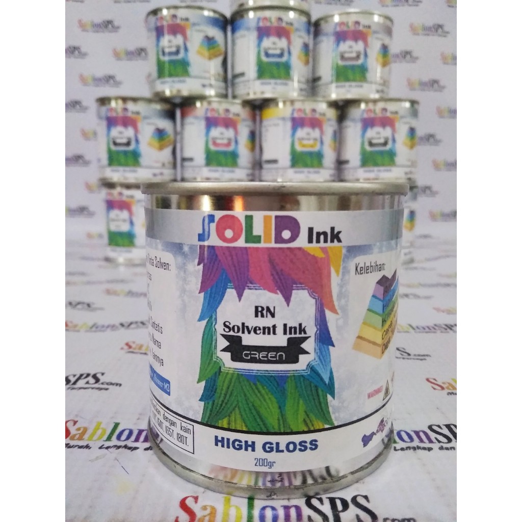 TINTA SABLON PVC SOLVENT BASED 250 GR HIJAU GREEN KERTAS/ VINYL/ AKRILIK