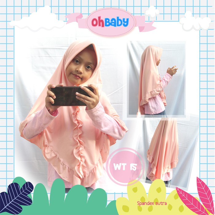 Ohbaby WT15 Jilbab Anak Spandex Syari warna Salem Cantik