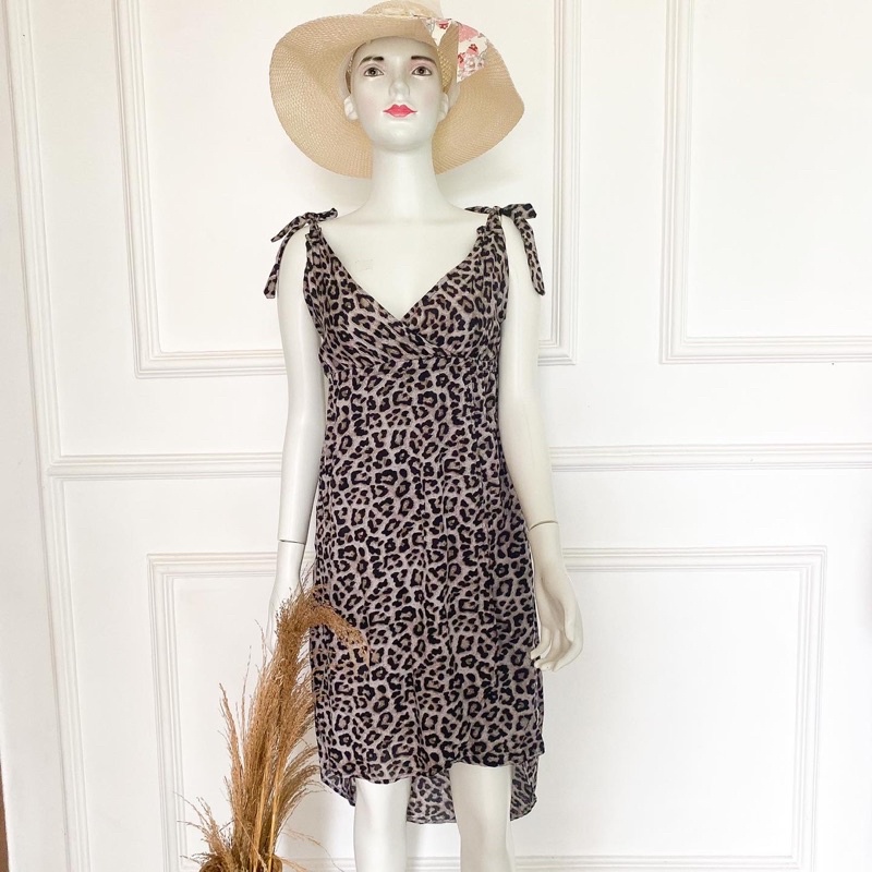 LEOPARD CARISSA DRESS | daster tali | lingere | daster cewe | dasermurah | daster rayon