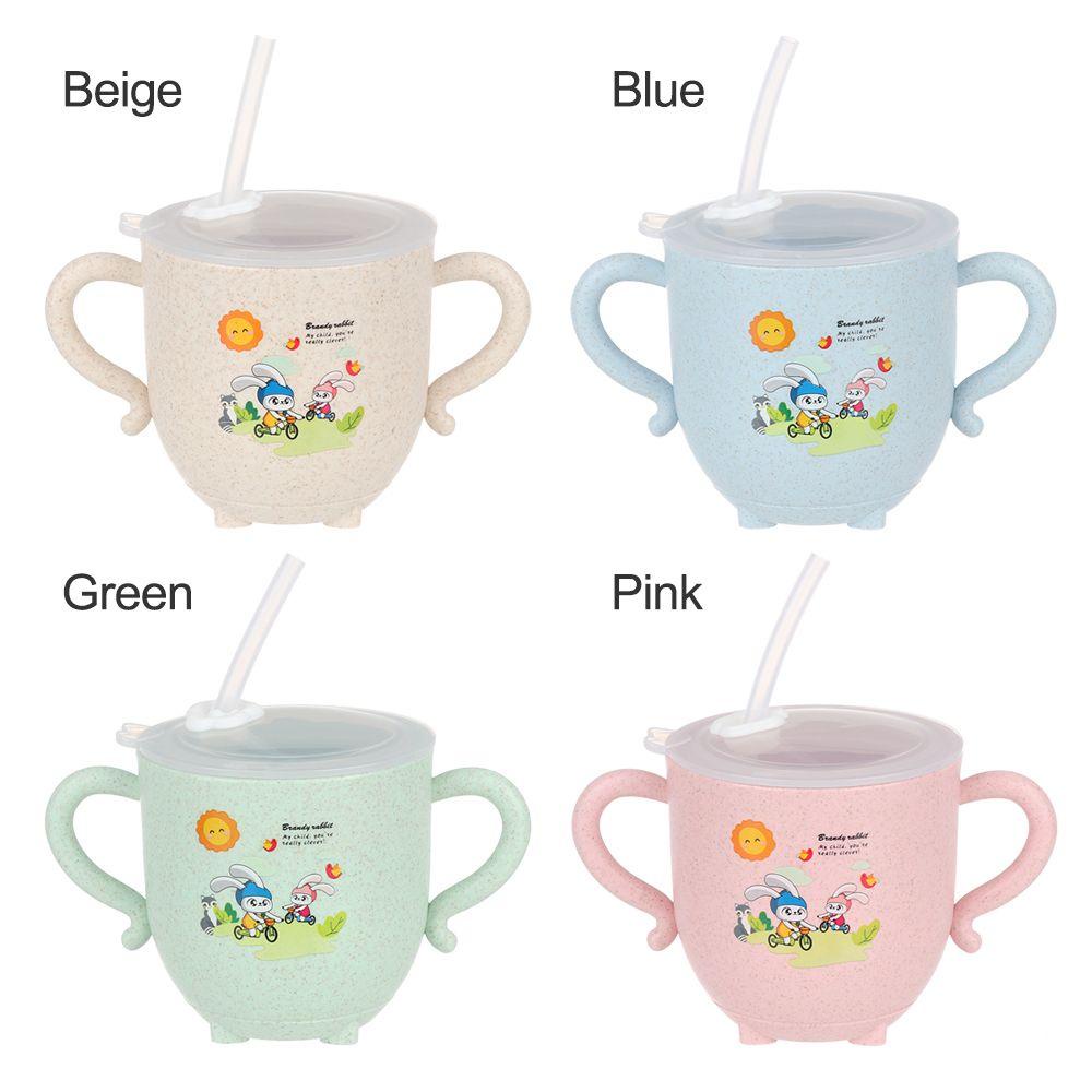 TOP Straw Cup Portable Leak Proof Baby Balita Botol Minum Anak