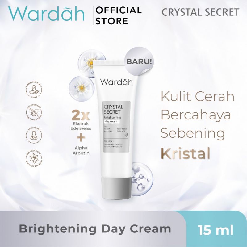 Wardah Crystal Secret Brightening Day Cream 17 ml/ Wardah White Secret Day Cream Tube 17 ml