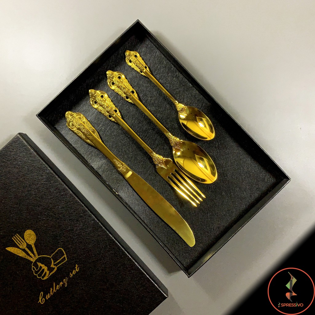 Cutlery Set 4 pcs | Stainless Steel | Gift Box | Mirror Polishing