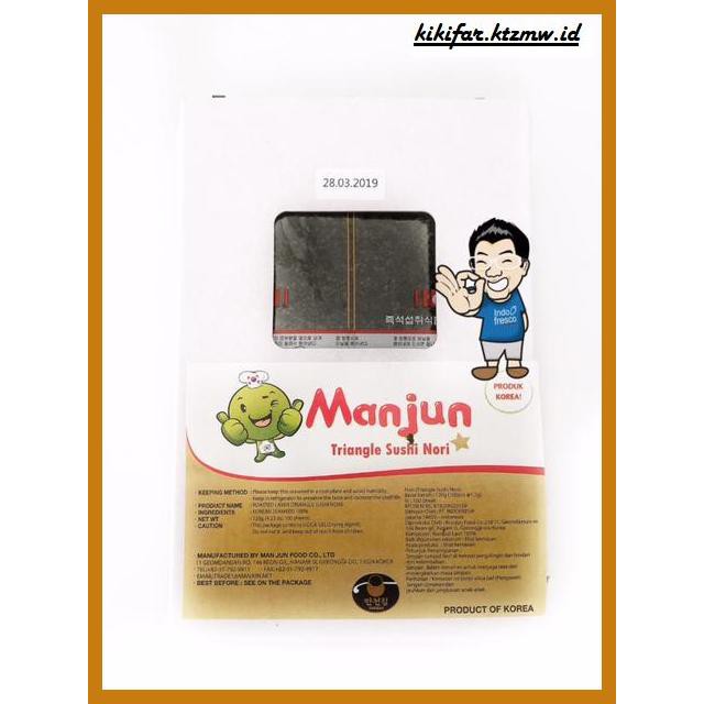

Makanan-Kering- Manjun Triangle Onigiri Wrapper Nori/ Rumput Laut/ Seaweed- 10 Lembar -Aneka.