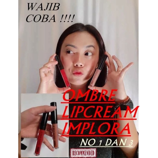 Paket lipstik Ombre Implora Urban Lip cream matte Original Murah No.1 dan 3