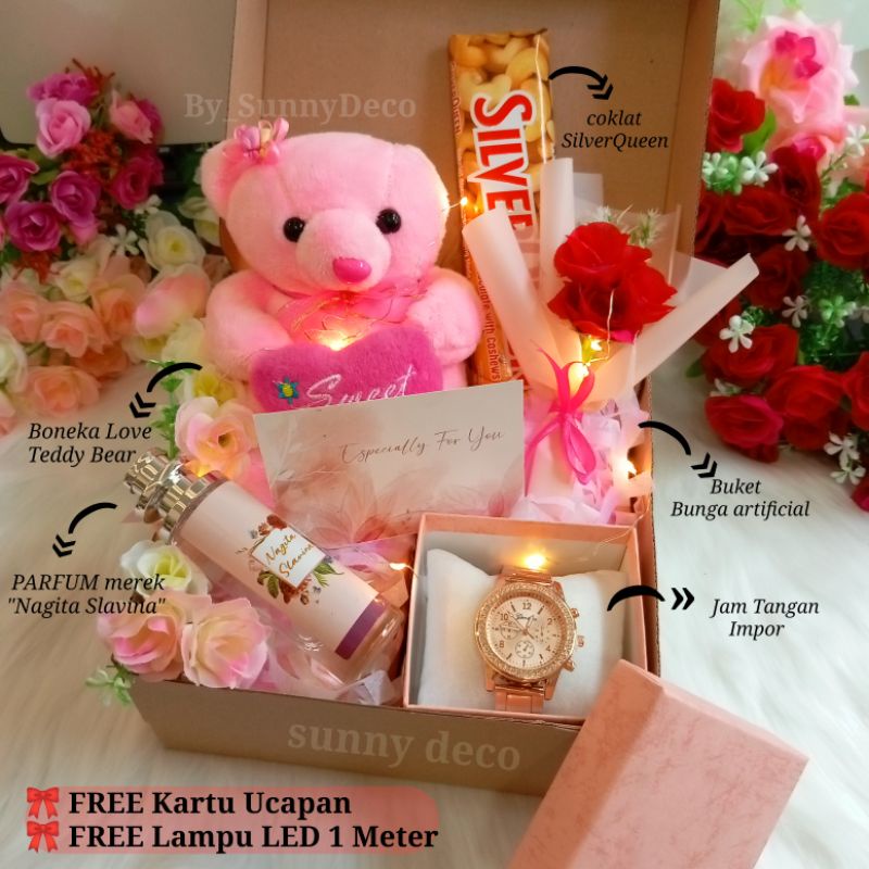 (READY) KADO ULANG TAHUN CEWEK HADIAH ANNIVERSARY KADO VALENTINE Hamper kado giftbox cewek hadiah ulang tahun wanita hampers ultah kado pernikahan wedding Buket ulang tahun kado cewek hadiah giftboxbirthday kado pacar boneka Teddy bear hampers jakarta