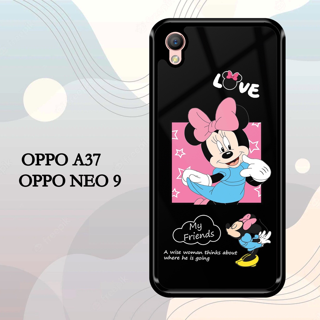 Case OPPO A37 A37F NEO 9 MOTIF MICKEY COUPLE Hardcase Glossy 2D Terbaru Custom Case Casing Hardcase 