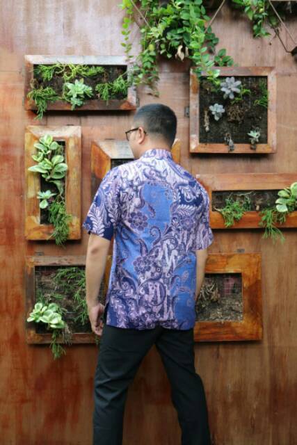 Batik cowok exclusive sablon malam lengan pendek