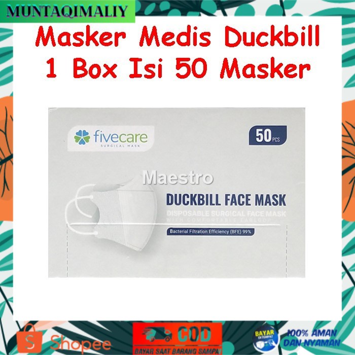 [TERBARU] Masker Medis Duckbill FiveCare Surgical Face Mask Duck Bill Five Care - Cokelat