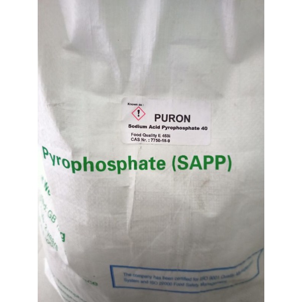 

SODIUM ACID PYROPHOSPHATE 1kg/puron super/sapp/perenyah makanan