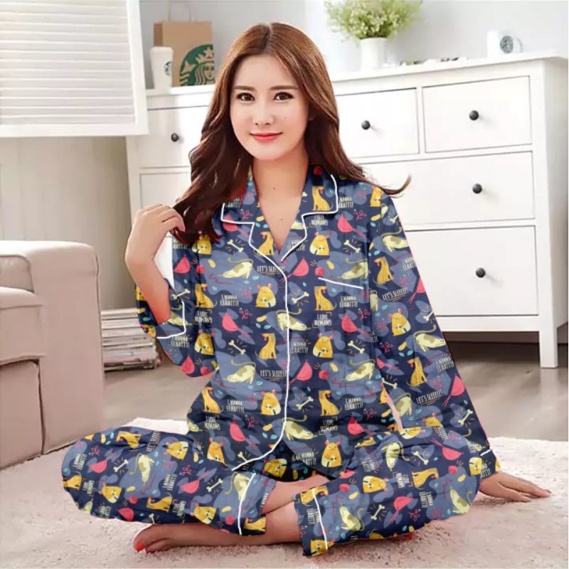 piyama setelan lengan panjang/baju tidur wanita terbaru/setelan wanita katun-Pp  hamster
