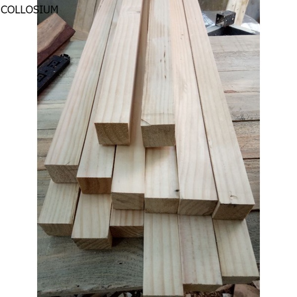 Balok Kayu Jatibelanda 70x3x3 Isi 10pcs Balok Kayu Pinus Jatibelanda Kualitas Super Sudah Serut Fini