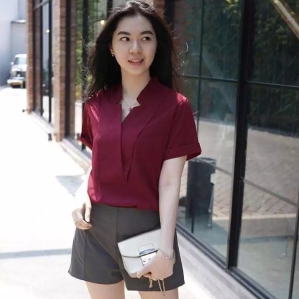 BAJU ATASAN WANITA MODEL KOREA KEKINIAN / ATASAN BLOUSE WANITA REEBECCA TERBARU / BLUS WANITA MODEL FASHION TERLARIS 2021