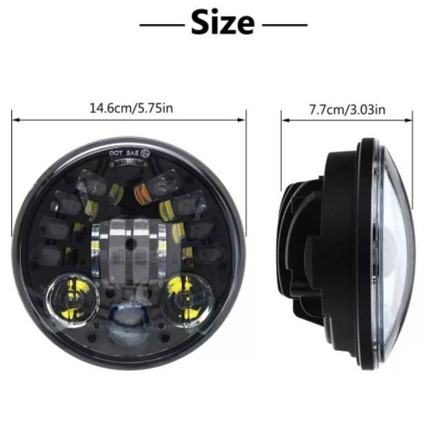 Lampu depan daymaker 16led original 5,7in