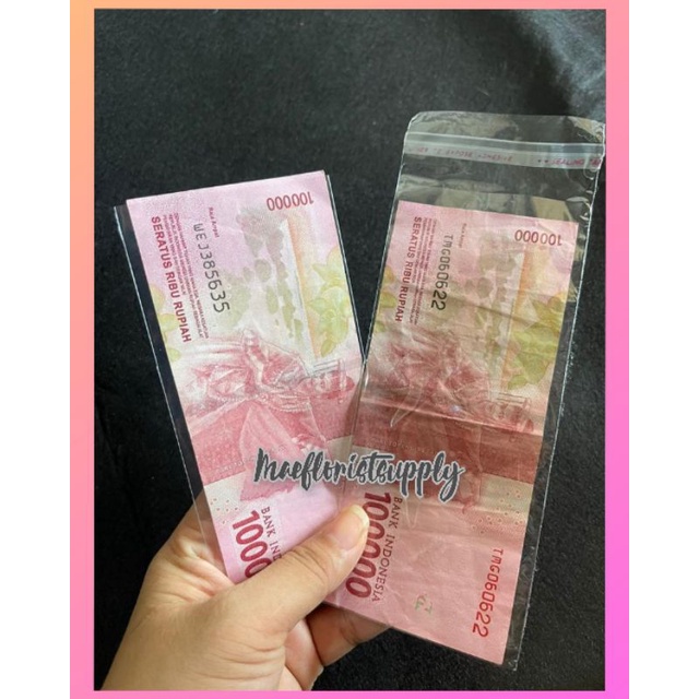 

plastik uang lem plastik bening plastik uang buket