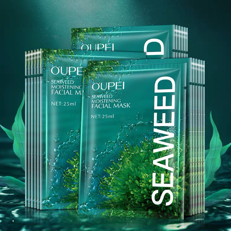 OUPEI SEAWEED MOISTENING FACIAL MASK MASKER KOREA WAJAH WANITA FACIAL SHEET MASK RUMPUT LAUT