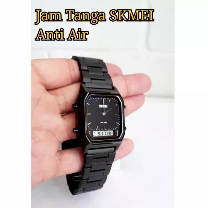 JAM TANGAN SKMEI PRIA ORIGINAL CASUAL TALI KULIT TANGGAL AKTIF TAHAN AIR BERGARANSI SIMPLE