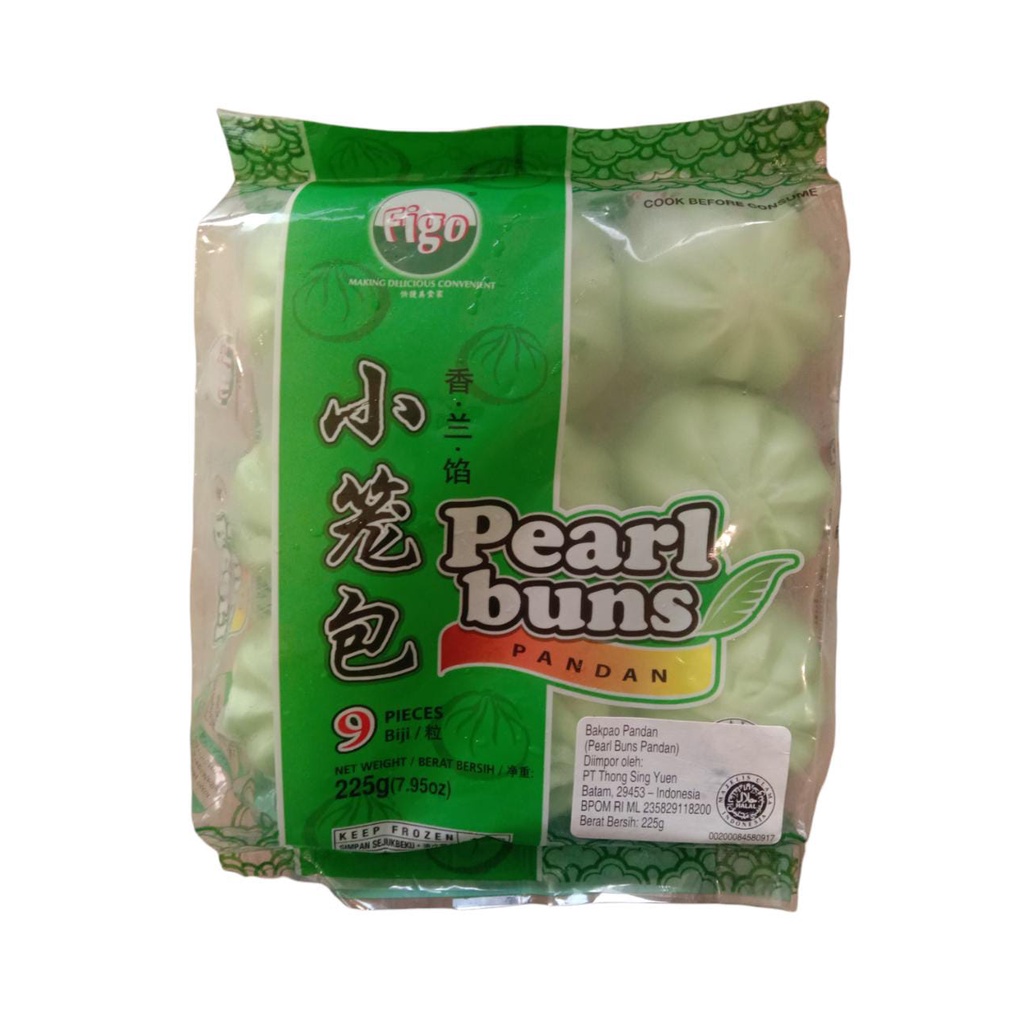 

FIGO PEARL BUNS PANDAN ISI 9 PIECES 225 GR / BAKPAO PANDAN / MAKANAN FROZEN