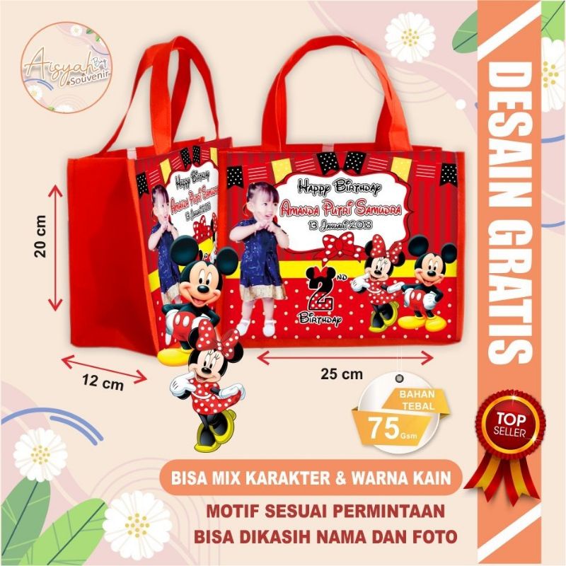 

tas ulang tahun / tas ultah / tas ultah mickey mouse / tas ultah minie mouse