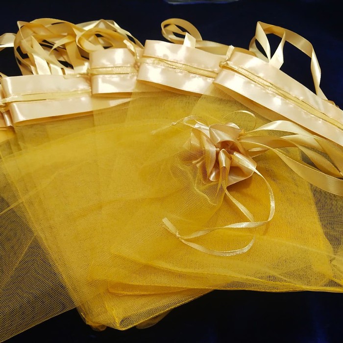 Tas Tile pita besar cantik bungkus souvenir alqur an sajadah dll - gold