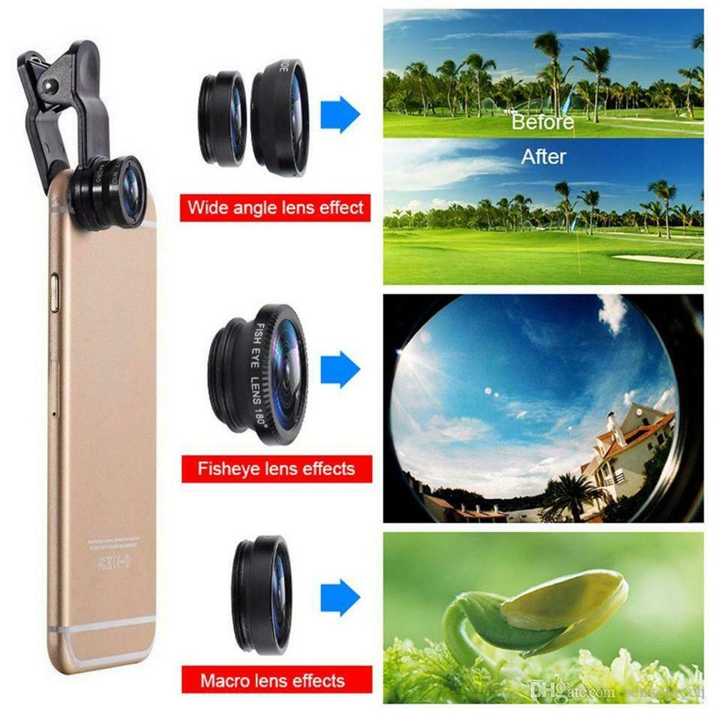 Chookyy Lensa Kamera Kit Aksesoris Lensa Hp 3in1 Zoom Fish Eye for Smart Phone