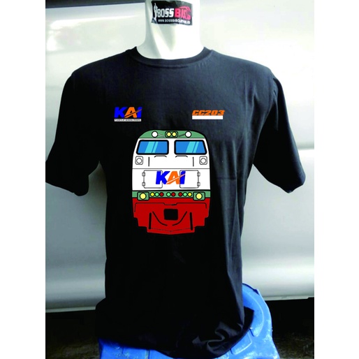 Kaos Railfans KAI CC203 BISA TAMBAH NAMA bonus stiker