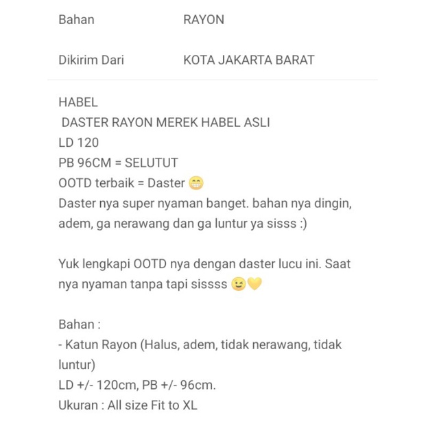 DASTER RAYON HABEL  SELUTUT