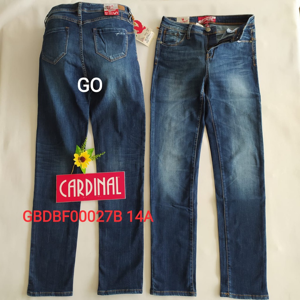 gof 32 CELANA JEANS CARDINAL Extra Size Soft Jeans Pensil Mama Size Celana Panjang Perempuan Ladys