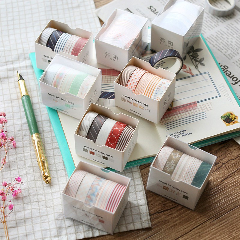 

INDORETAIL | 5 Gulungan/Set Grid Garis Masking Washi Tape Set DIY Gaya Jepang dan Kerajinan