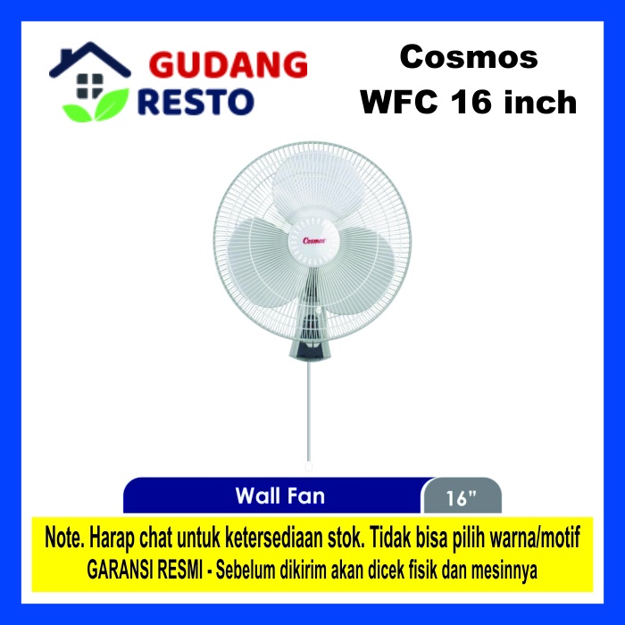 [COD] COSMOS 16 WFC / 16WFC WALL FAN / KIPAS ANGIN DINDING / GANTUNG TEMBOK GREY ABU-ABU TANPA REMOTE 16 inch