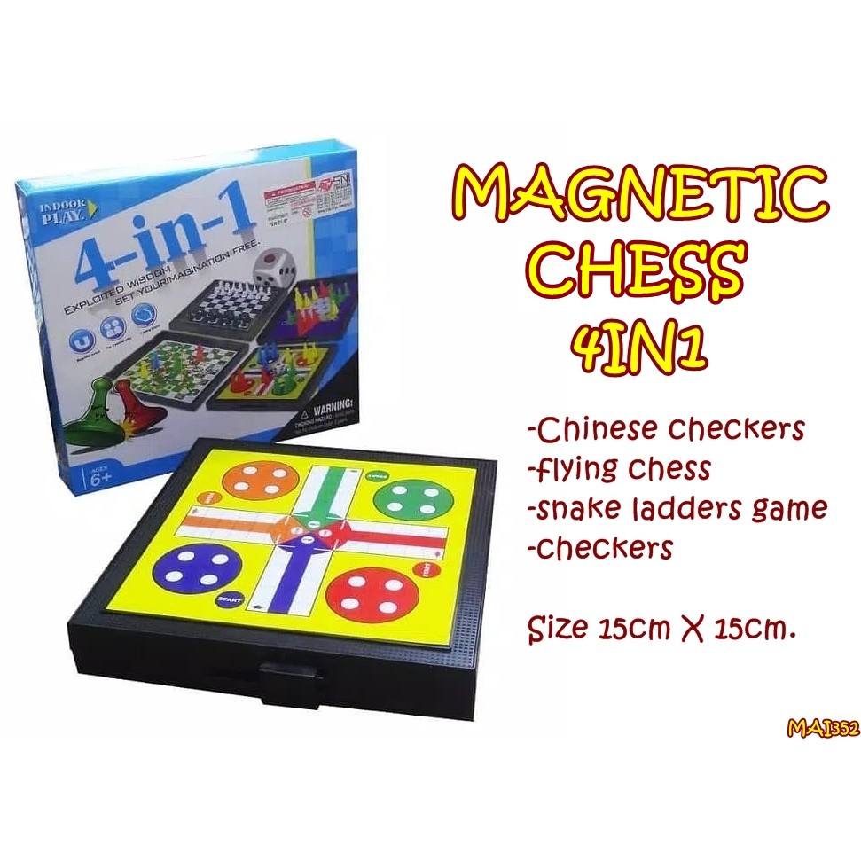 MAI352 MAINAN MAGNETIC CHESS 4IN1 CATUR ULAR TANGGA