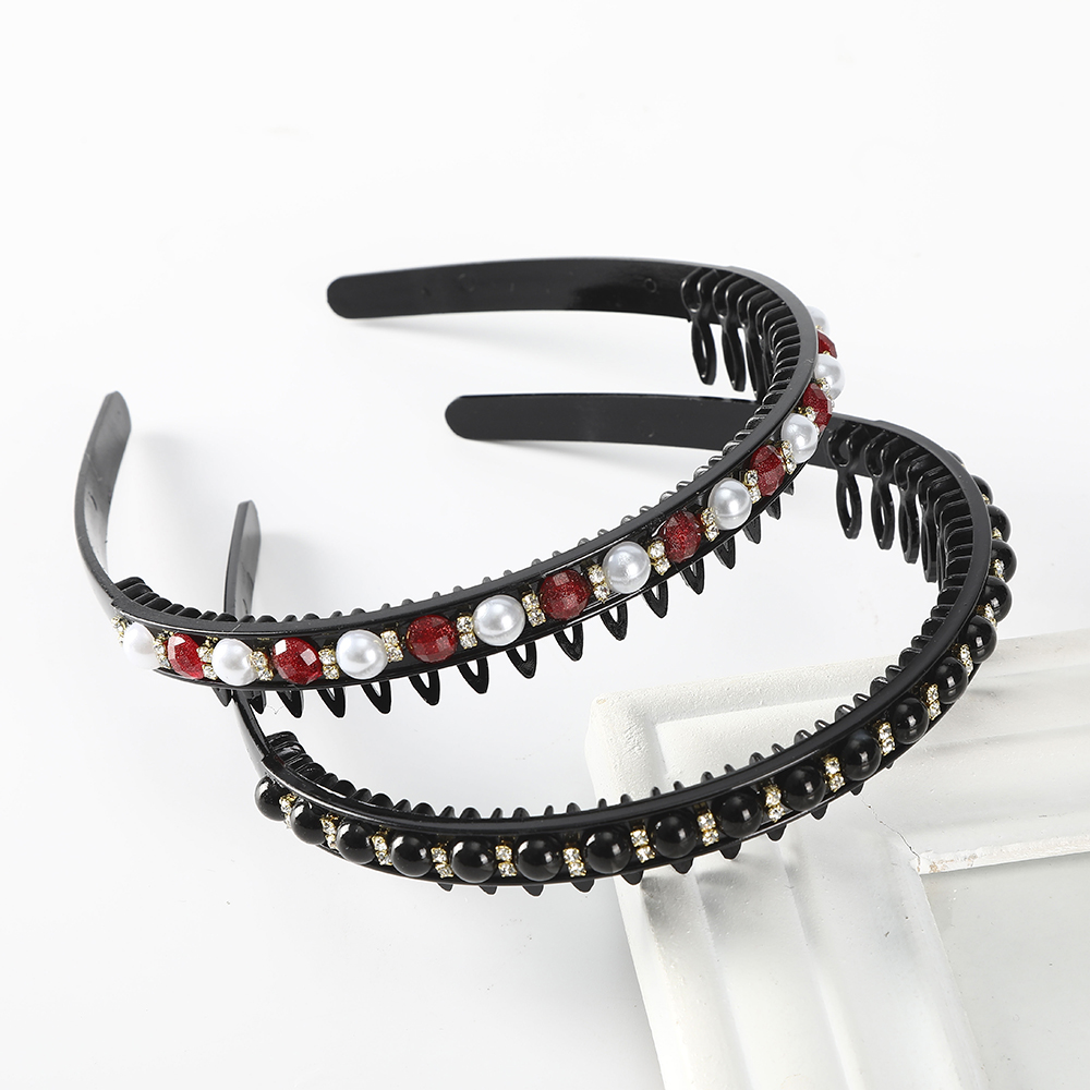 Korean Pearl Rhinestones Headband for Women Fashion Retro Hairband Girls Hair Accessories