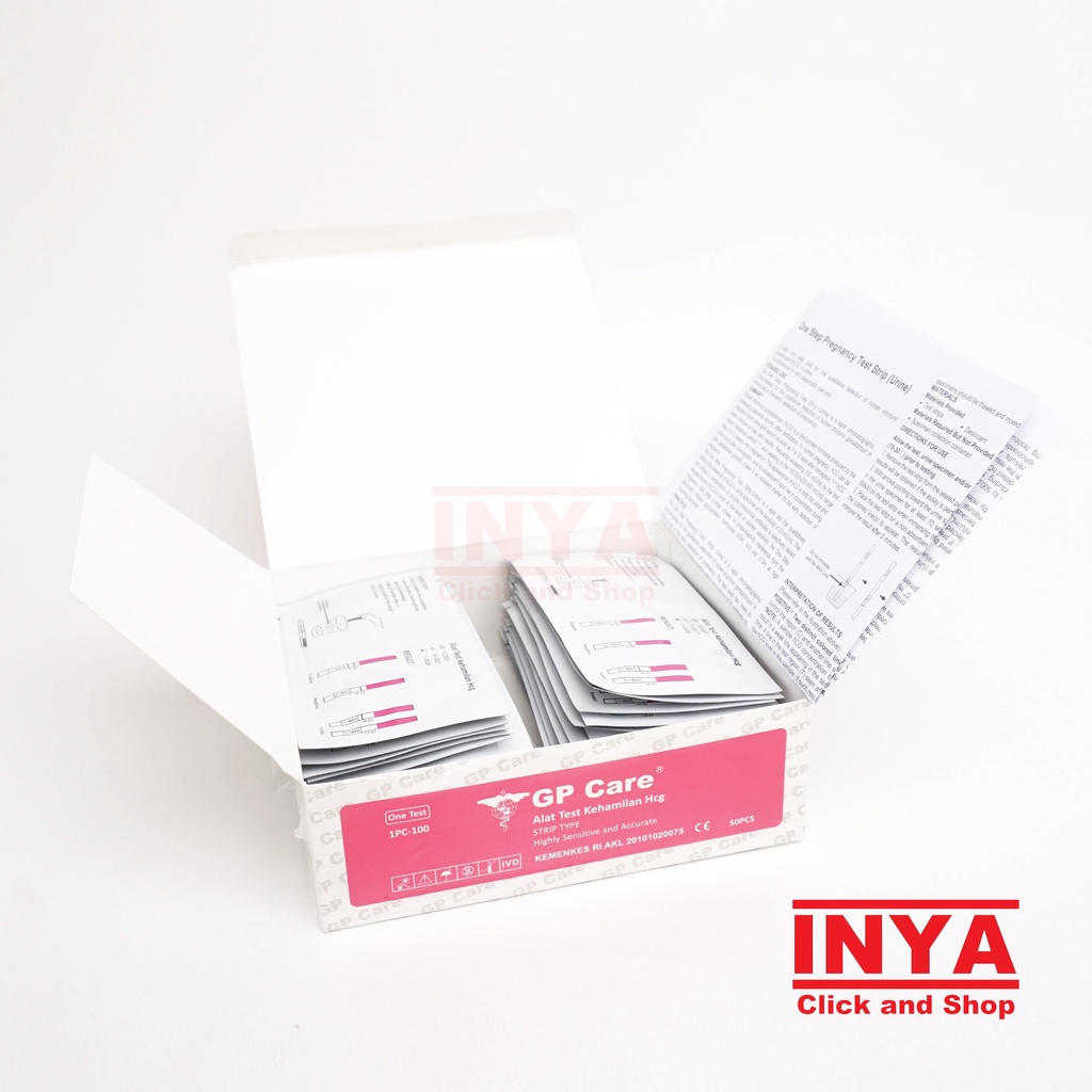 TESTPACK GP CARE ALAT TEST KEHAMILAN Hcg STRIP TYPE BOX isi 50 pcs - Pregnancy Test