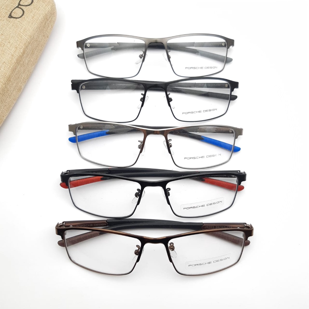 Ramadhan Sala!! Frame POS 203 Kacamata Photocromic Pria / Wanita Anti Radiasi Premium Free Box dan Lap