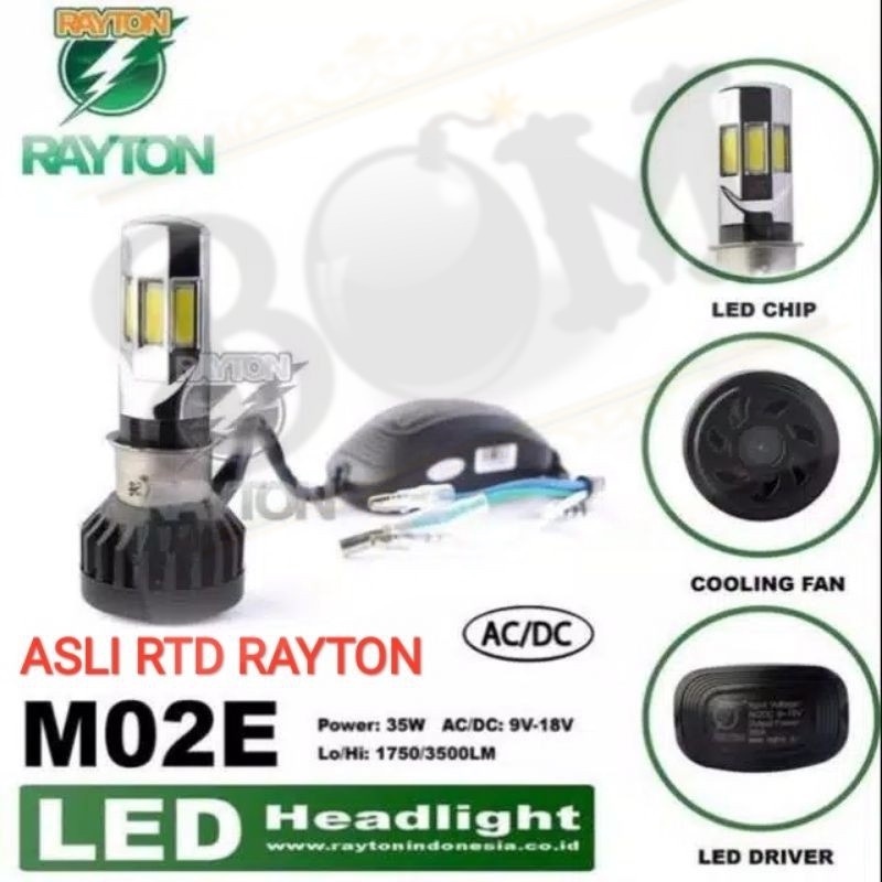 BOHLAM Lampu RTD DOP LED RTD M02E 6 Sisi Mata 100% Ori RTD DC H6 H4 35W