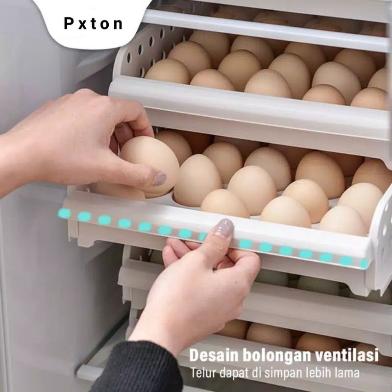 EGG BOX Tempat telur TINGKAT / Tempat Penyimpanan Telur Rak Telur Plastik Box Telur Egg Tray 30 pcs