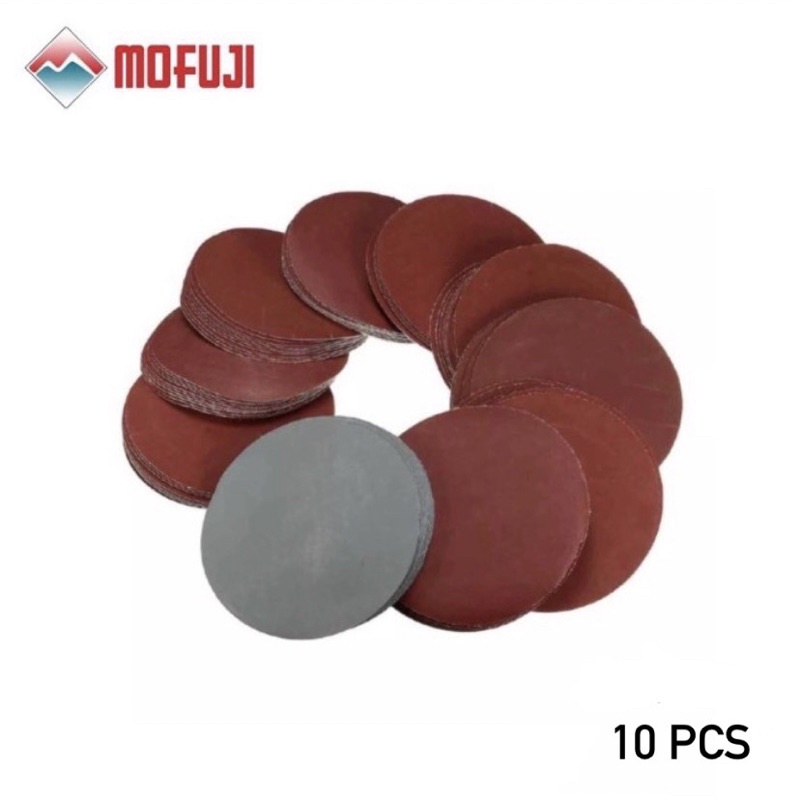 (10 Pcs) Amplas Bulat / Sand Paper Tempel Velcro Mofuji Grit 80 100 120 150