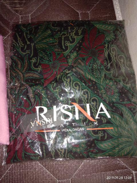 Risna Batik Maroon Kemeja Batik Premium Lengan Panjang Pria