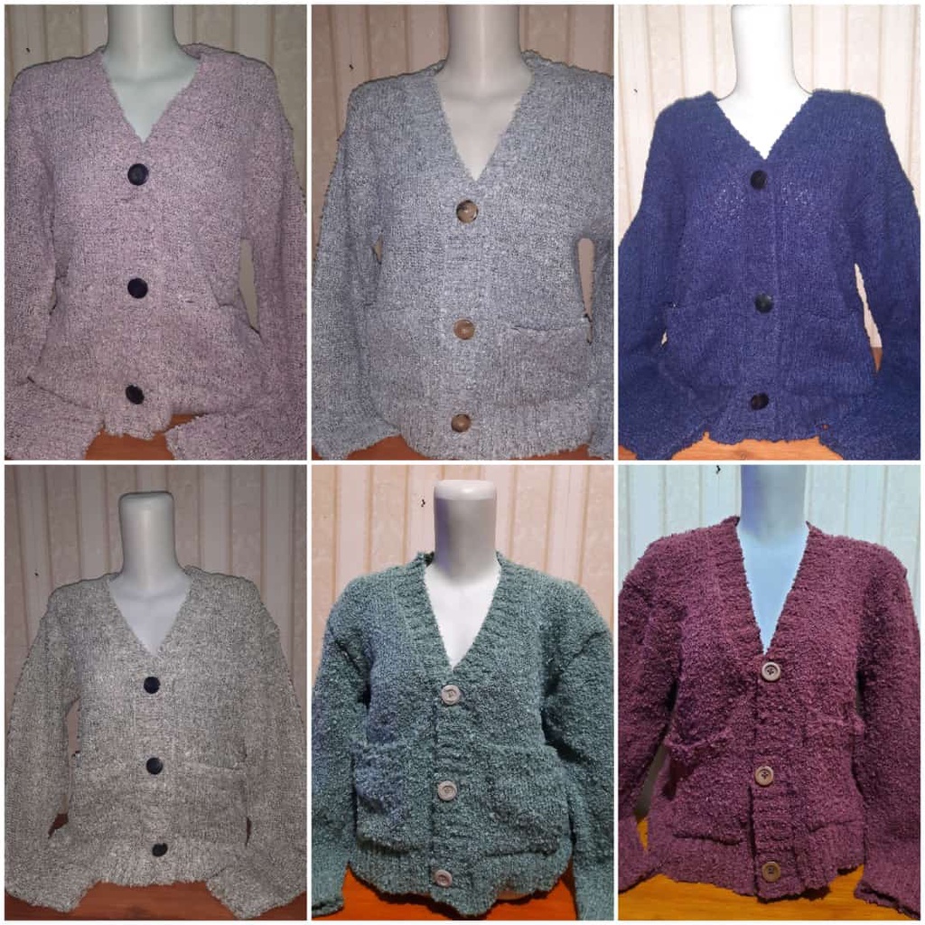 FUR CARDY - CARDIGAN RAJUT TEKSTURE FUR FESYEN KOREAN (REAL PICT)